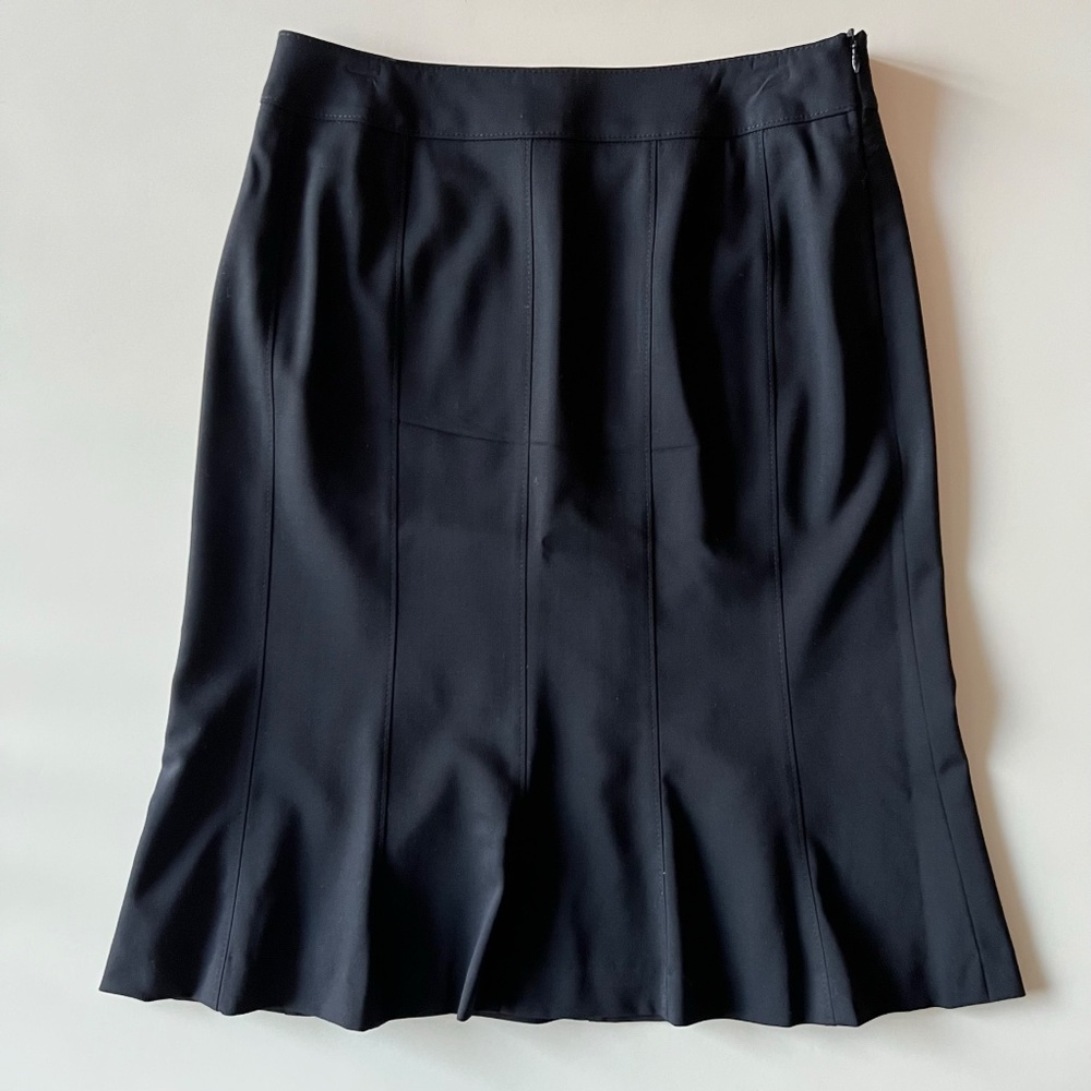 Escada Black Skirt Suit With Bell Sleeved Jacket Size 38 - Picture 5 of 7